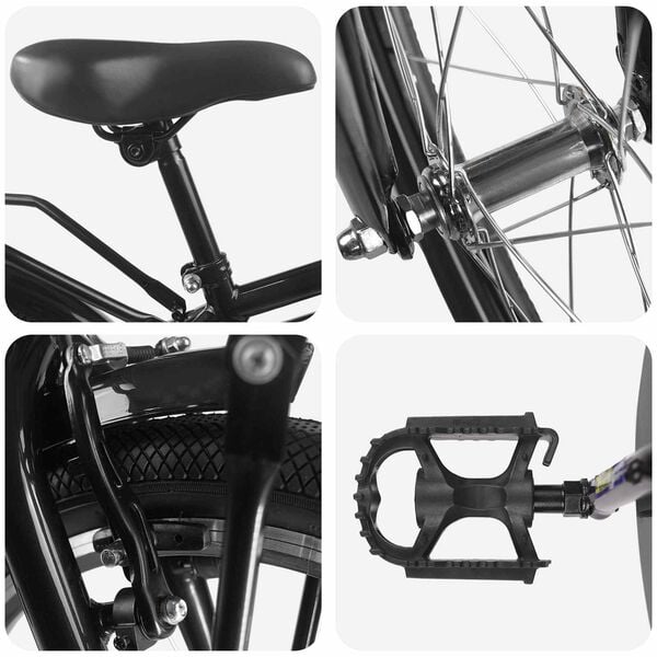 vidaXL Rower Dziecięcy 18 Cali dla dzieci w wieku 5-7 lat Czarny