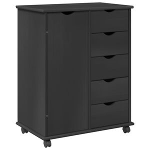 vidaXL Rolkowa szafka 63,5 x 39 x 79 cm Lite drewno sosnowe Szary
