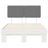 vidaXL Ramka ł&oacute;żka z tapicerowanym wezgłowiem Jasnoszary 120 x 200 cm