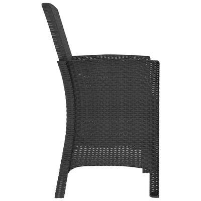 vidaXL Krzesło ogrodowe z poduszką, rattan PP, grafitowe