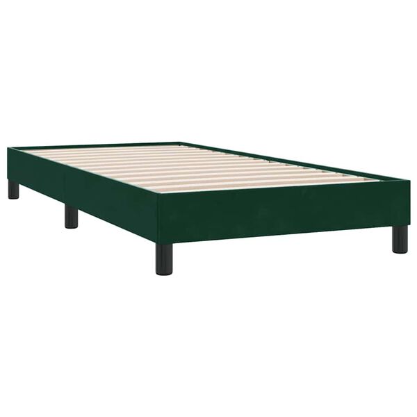 vidaXL Ł&oacute;żko typu Box Spring bez materaca Ciemnozielone 200x220 cm