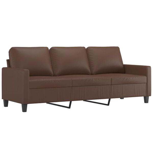vidaXL 3-osobowa sofa, brązowa, 180 cm, sztuczna sk&oacute;ra