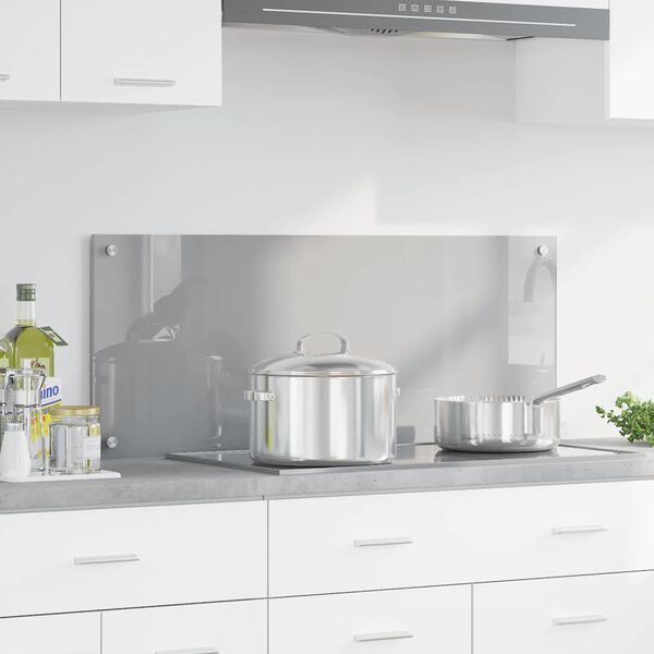 vidaXL Przód kuchenny Jasnoszary 100 x 40 x 0,6 cm szkło hartowane