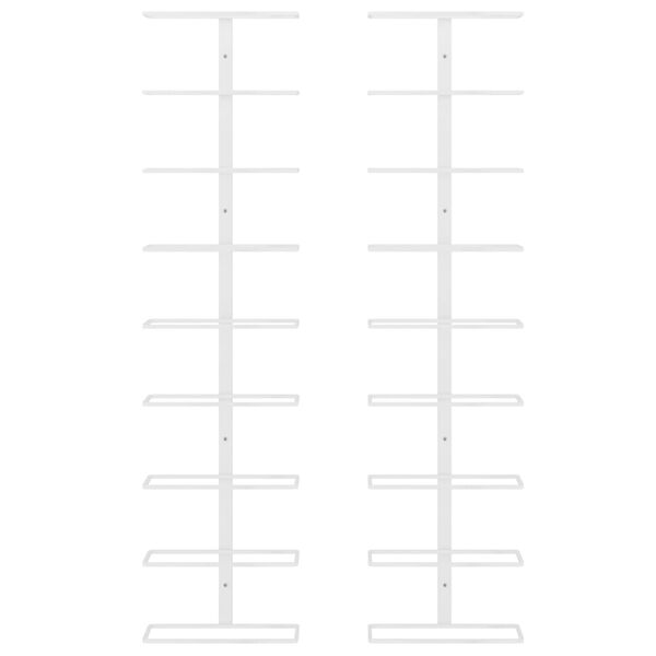 vidaXL Uchwyty ścienne na 9 butelek wina, 2 szt., białe, żelazne