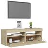 vidaXL Szafka pod TV z oświetleniem LED, dąb sonoma, 120x35x40 cm