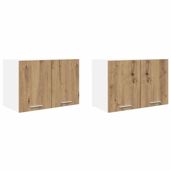 vidaXL Szafka wisząca 2 pcs Dąb rzemieślniczy i biały 60 x 31 x 40 cm