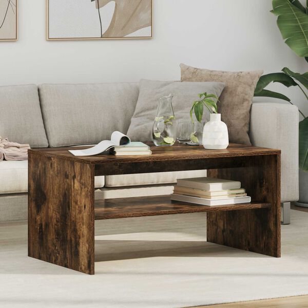 vidaXL Stolik kawowy Dąb wędzony 80 x 50 x 40 cm