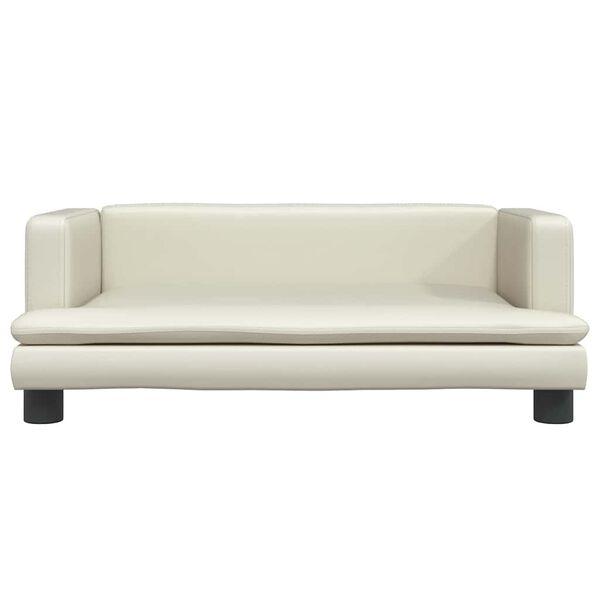 vidaXL Sofa dla dzieci, kremowa, 80x45x30 cm, sztuczna sk&oacute;ra