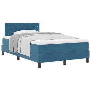vidaXL Ł&oacute;żko sprężynowe Ciemnoniebieski 120 x 190 cm Aksamit