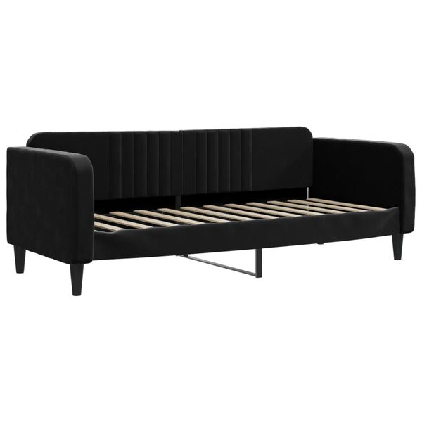 vidaXL Sofa z materacem do spania, czarna, 80x200 cm, aksamit