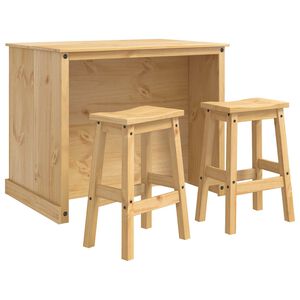 vidaXL Zestaw wysp kuchennych 3 szt. Wosk miodowy 112 x 77 x 91,5 cm