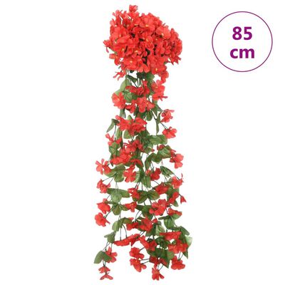 vidaXL Sztuczne girlandy kwiatowe, 3 szt., czerwone, 85 cm