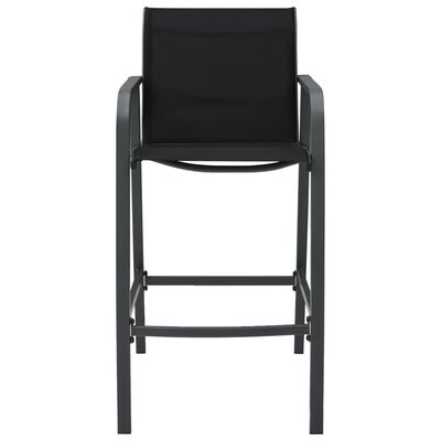 vidaXL Ogrodowe krzesła barowe, 2 szt., czarne, tworzywo textilene