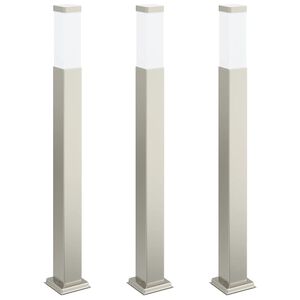 vidaXL Słupki oświetleniowe 3 szt. 80 cm Stal nierdzewna IP44