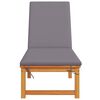vidaXL Leżak z poduszką Brązowy 53 x 202 x 89cm Lite drewno akacjowe