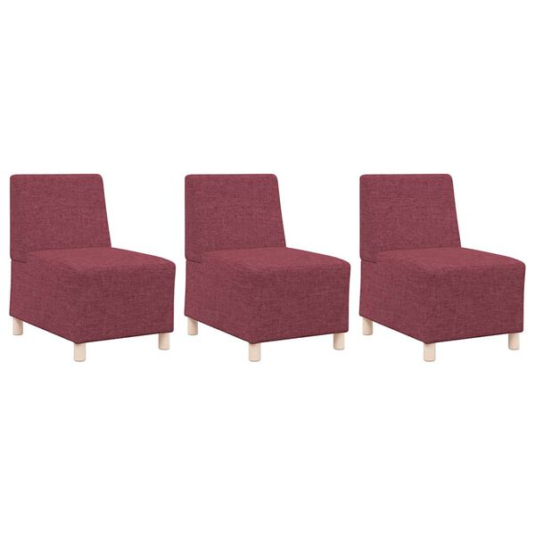 vidaXL Modułowa sofa bez podłokietnik&oacute;w 3 pcs Czerwone wino