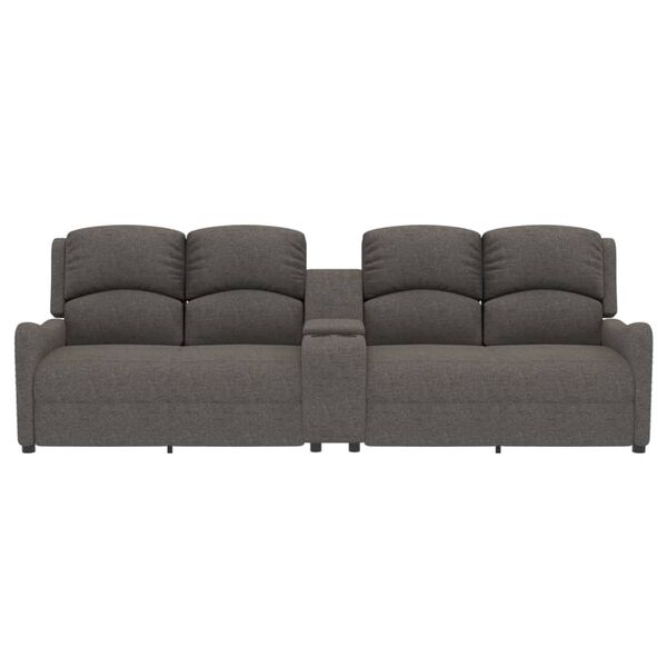 vidaXL Rozkładany fotel masujący z uchwytem 4-os., jasnoszary, tkanina