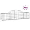 vidaXL Kosze gabionowe, 13 szt, 200x30x40/60 cm, galwanizowane żelazo