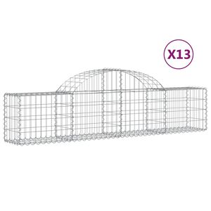 vidaXL Kosze gabionowe, 13 szt, 200x30x40/60 cm, galwanizowane żelazo