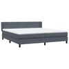 vidaXL Ł&oacute;żko typu Box Spring z materacem Ciemnoszary 180x220cm Aksamit