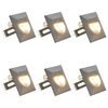 vidaXL Lampy ścienne zewnętrzne LED, 6 szt., 2 W, srebrne, kwadratowe