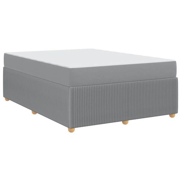 vidaXL Rama ł&oacute;żka z materacem Jasnoszary 140 x 200 cm tkanina