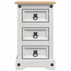 vidaXL Stolik nocny Corona Biały 35 x 32,5 x 58 cm Lite drewno sosnowe