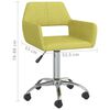 vidaXL Obrotowe krzesło stołowe, zielone, tapicerowane tkaniną