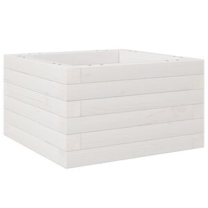 vidaXL Donica ogrodowa, biała, 40x40x23 cm, lite drewno sosnowe