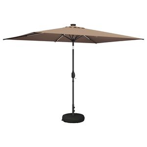 vidaXL Parasol ogrodowy z oświetleniem LED i podstawą 2 x 3 m