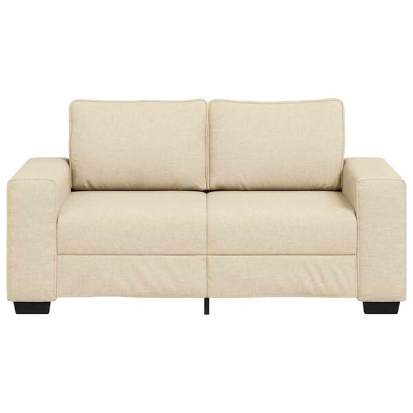 vidaXL Sofa 2-osobowa kremowa 160x77x82 cm Tkanina