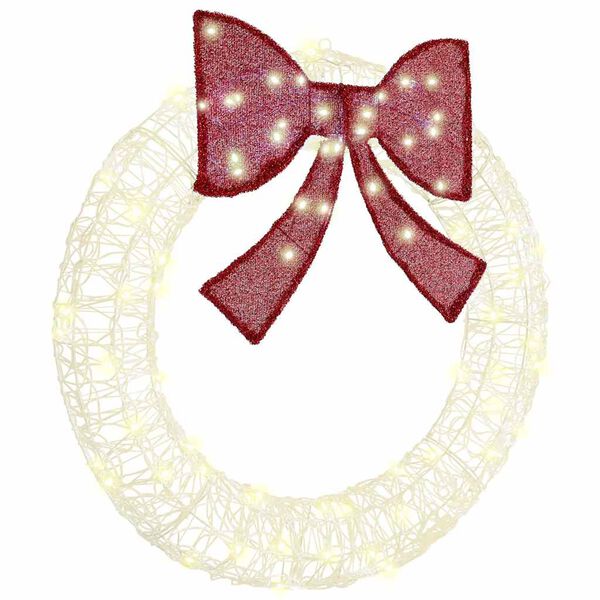 vidaXL Wianek z 80 diodami LED Ciepła biel 92 x 92 x 9,5 cm Akryl