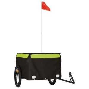 vidaXL Przyczepka rowerowa, czarno-zielona, 45 kg, żelazo