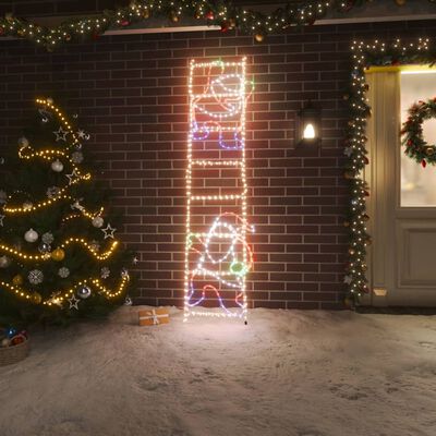 vidaXL Ozdoba świąteczna Mikołaj na drabinie, 552 LED, 50x200 cm