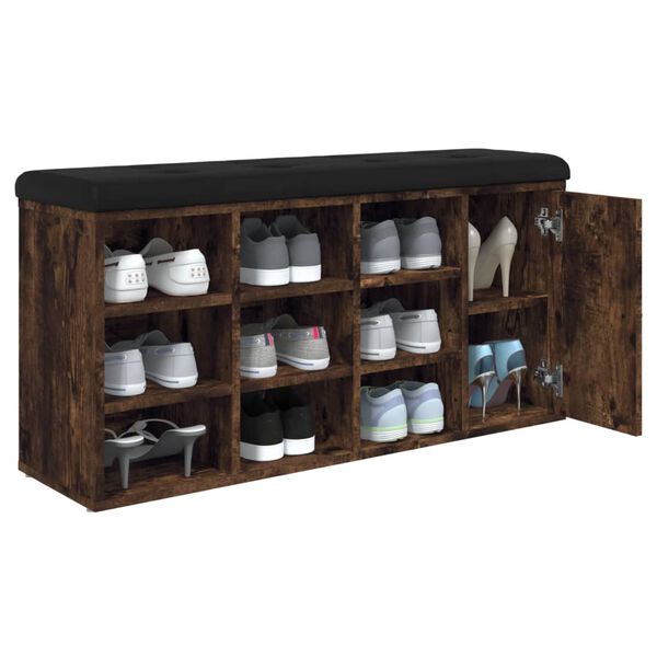 vidaXL Ławka na buty, przydymiony dąb, 102x32x50 cm