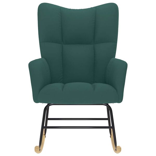 vidaXL Fotel bujany, ciemnozielony, tapicerowany tkaniną