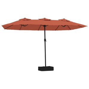 vidaXL Podw&oacute;jny parasol ogrodowy, terakotowy, 449x265 cm