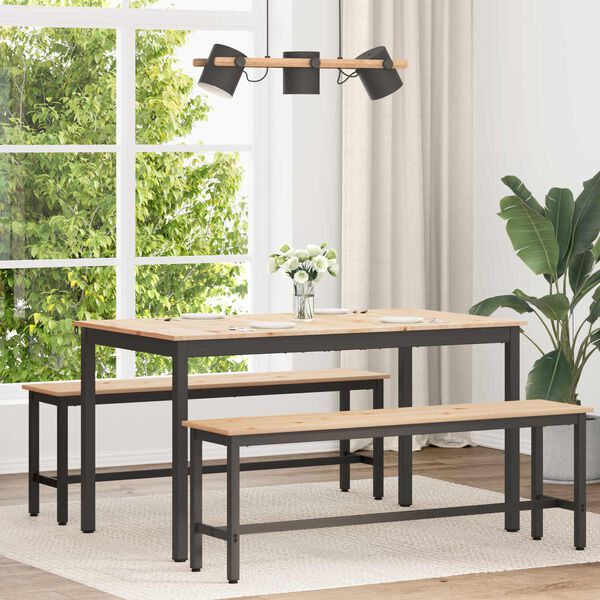 vidaXL St&oacute;ł jadalny Naturalny 140 x 80 x 75 cm Lite drewno sosnowe