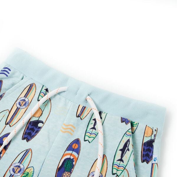 Szorty dziecięce ze sznurkiem, jasnoniebieski melanż, 92