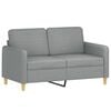 vidaXL Sofa 2-osobowa, jasnoszara, 120 cm, tapicerowana tkaniną