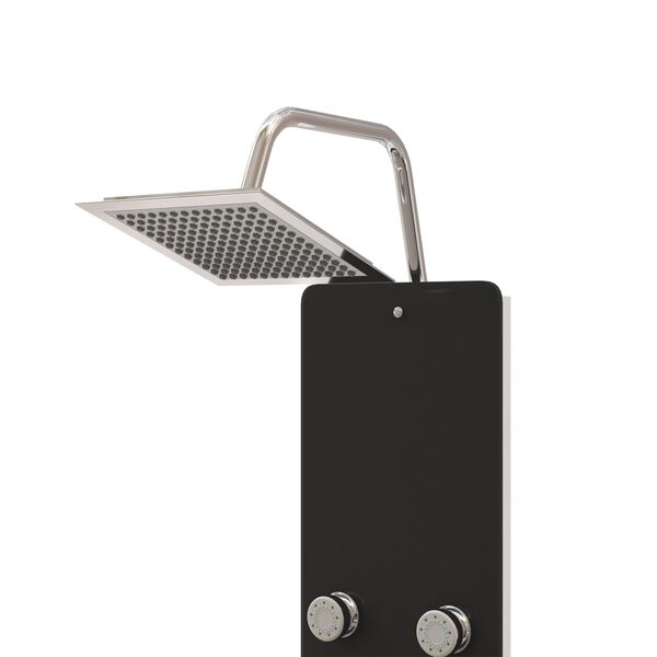 vidaXL Panel prysznicowy, szkło, 25x47,5x130 cm, czarny