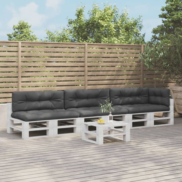 vidaXL Poduszki na palety, 7 szt., antracytowe, tkanina