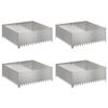vidaXL Krawężnik do trawnika 4 szt. 100 x 100 x 35 cm Stal srebrny