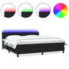 vidaXL Ł&oacute;żko kontynentalne z materacem i LED, czarne, 180x210 cm, aksamit