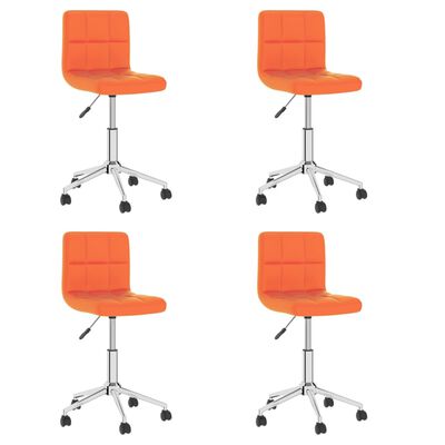 vidaXL Obrotowe krzesła stołowe, 4 szt., pomarańczowe, sztuczna skóra
