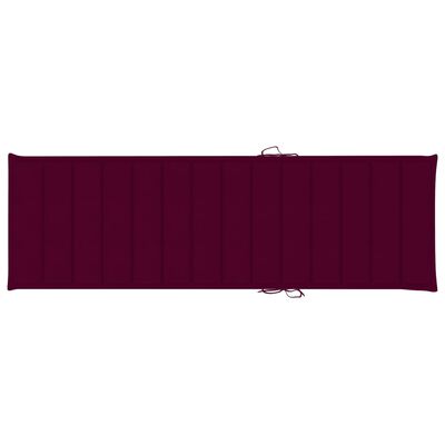 vidaXL Leżak z poduszką w kolorze wina, impregnowane drewno sosnowe