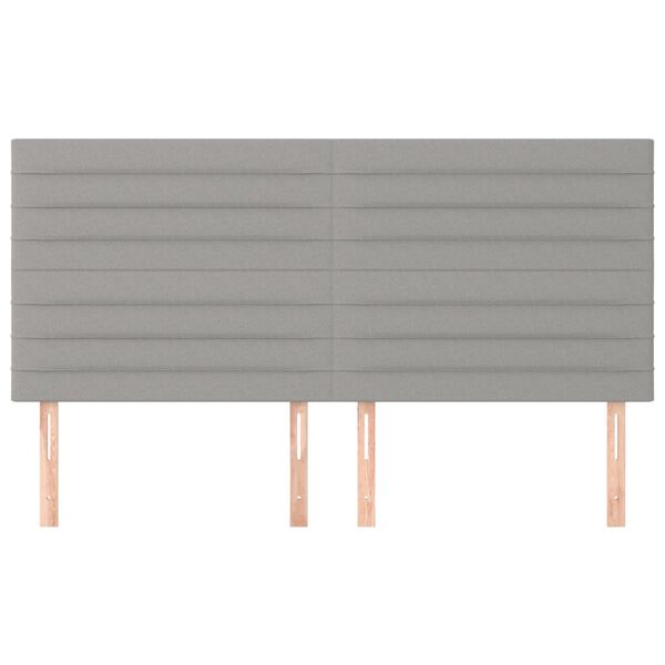 vidaXL Zagł&oacute;wek jasnoszary 200x5x118/128 cm tkanina