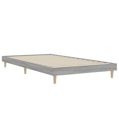 vidaXL Rama łóżka, szary dąb sonoma, 90x200cm, materiał drewnopochodny