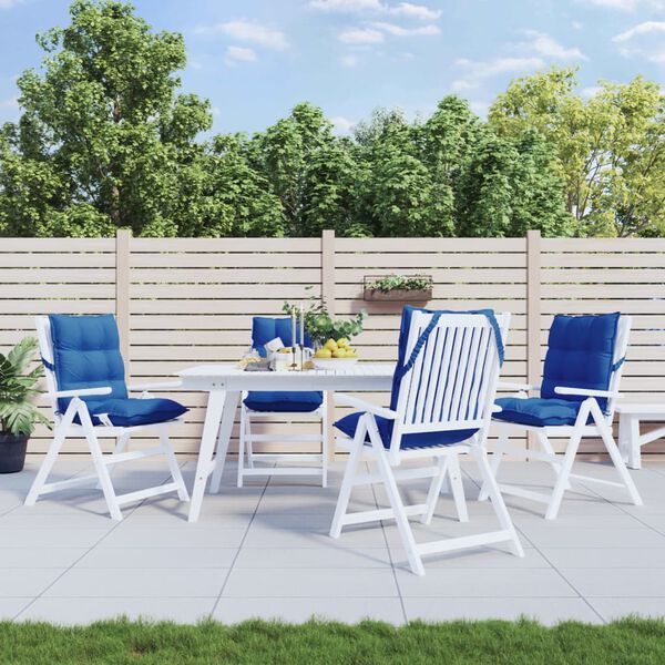 vidaXL Poduszki na krzesła z niskim oparciem, 4 szt., błękit kr&oacute;lewski