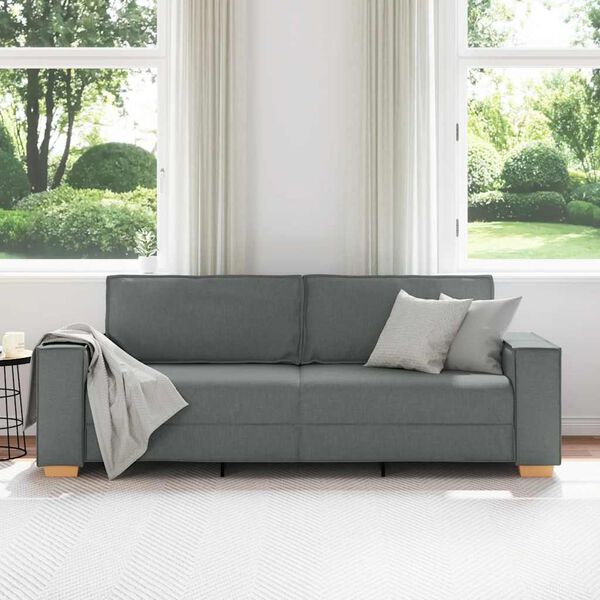 vidaXL Sofa 3-osobowa Ciemnoszara 180 cm Tkanina